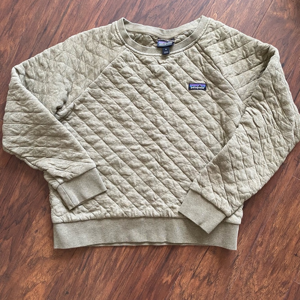Patagonia Organic Cotton Quilt Crew Sage Khaki Med